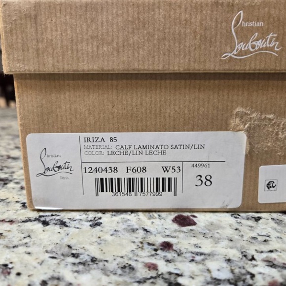 NEW Christian Louboutin Iriza d’Orsay Pumps in Light Gold Size 38/85mm Heels - Picture 16 of 16